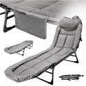 Leżak ogrodowy LUARO plażowy składany łóżko turystyczne kempingowe z poduszką