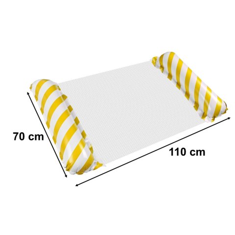 Materac dmuchany plażowy hamak wodny leżak fotel krzesło do pływania basenu żółty