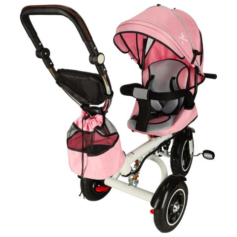 Rowerek trójkołowy Trike Fix V3 rower spacerówka 3w1 obracany 360 wolne koło różowy