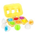 Układanka edukacyjna sorter dopasuj kształty jajka montessori owoce warzywa 6szt