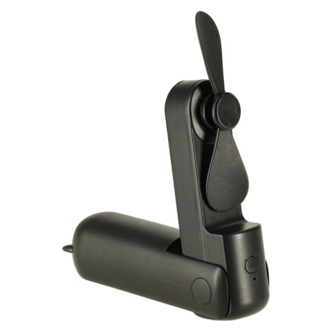 Wiatrak biurkowy wentylator mini ręczny składany wiatraczek przenośny USB czarny