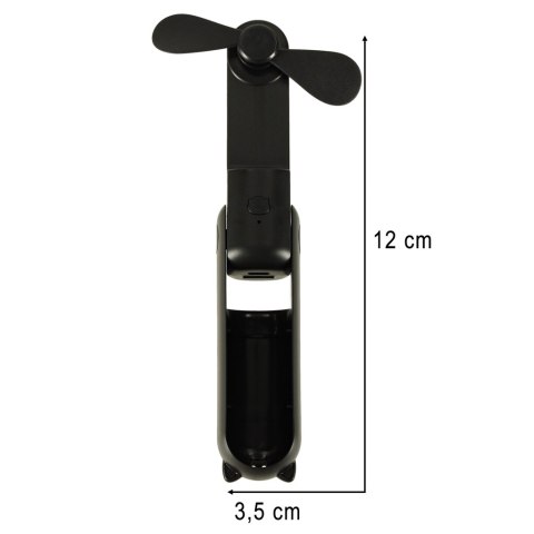 Wiatrak biurkowy wentylator mini ręczny składany wiatraczek przenośny USB czarny