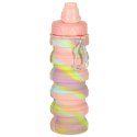 Butelka na wodę bidon silikonowy składany z uchwytem BPA FREE 500ml tęczowy