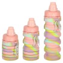 Butelka na wodę bidon silikonowy składany z uchwytem BPA FREE 500ml tęczowy