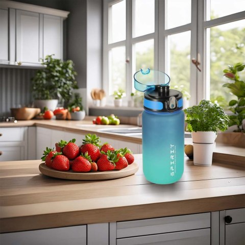 Butelka na wodę bidon z ustnikiem sportowy BPA FREE 600ml niebiesko-zielony