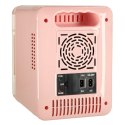 Lodówka turystyczna elektryczna samochodowa mini na jedzenie kosmetyki grzanie chłodzenie 2w1 4L różowa