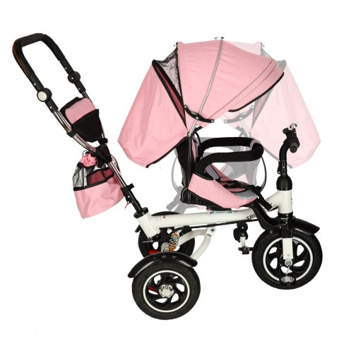 Rowerek trójkołowy Trike Fix V3 rower spacerówka 3w1 obracany 360 wolne koło różowy