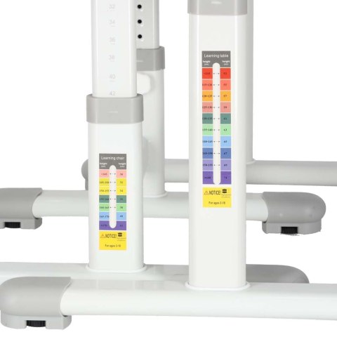 Biurko dziecięce szkolne regulowane krzesło lampka LED USB szare