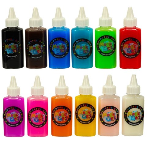 Klej żel kryształowy 3D crystal glue magiczna kuchnia szablony kreatywny zestaw 62 elementy pomarańczowy