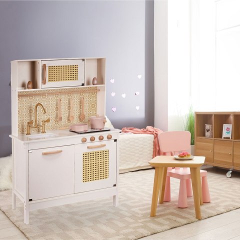 Kuchnia dla dzieci drewniana MDF retro z akcesoriami BOHO 100cm