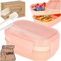 Lunch box śniadaniówka pudełko śniadaniowe z przegródkami dzielone 1900ml pomarańczowe
