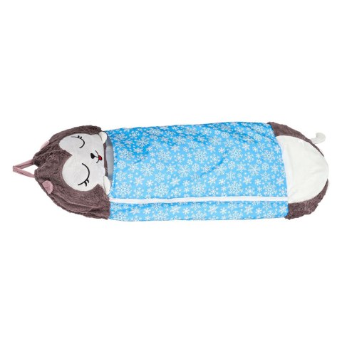 Śpiwór do spania dla dzieci turystyczny poduszka 2w1 125x50cm niebieski