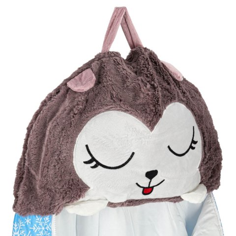 Śpiwór do spania dla dzieci turystyczny poduszka 2w1 125x50cm niebieski