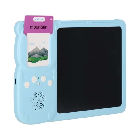 Nauka języka angielskiego czytnik kart do nauki słówek fiszki znikopis niebieski