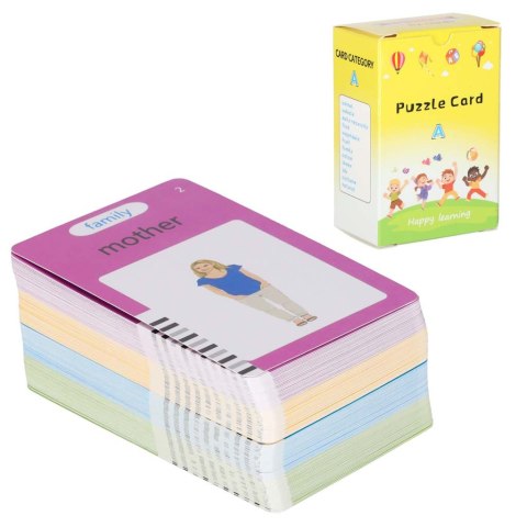 Nauka języka angielskiego czytnik kart do nauki słówek fiszki znikopis niebieski