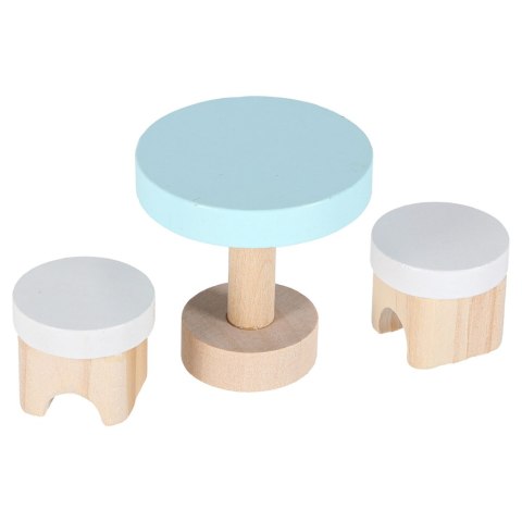 Domek dla lalek w walizce akcesoria drewniane mebelki