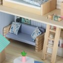 Domek w walizce hotel spa dla zwierząt drewniane mebelki figurki