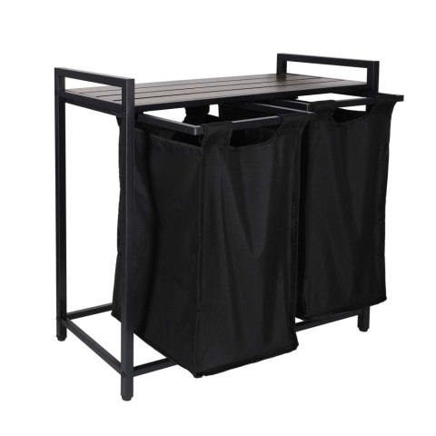 Kosz na pranie bieliznę 2 komory z półką blatem pojemnik loft 92l