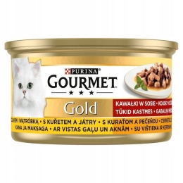GOURMET GOLD KURCZAK I WĄTRÓBKA W SOSIE DLA KOTA 85g