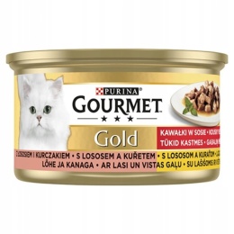 GOURMET GOLD ŁOSOŚ I KURCZAK W SOSIE DLA KOTA 85g
