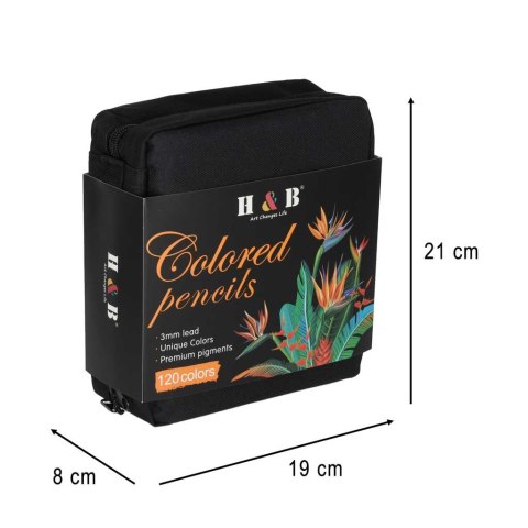Kredki ołówkowe kolorowe w etui zestaw 120 sztuk