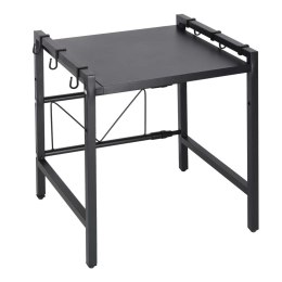 Półka kuchenna nad mikrofalówkę organizer regulowany metalowy 6 wieszaków