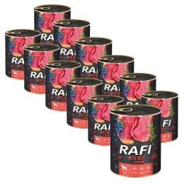 ZESTAW 12 x DOLINA NOTECI RAFI karma dla psa z wołowiną 800g