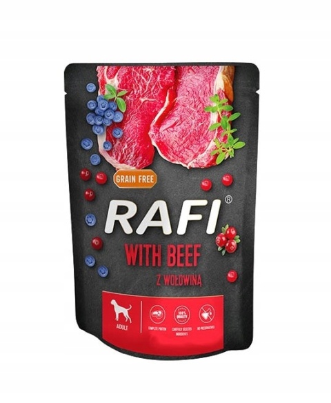 RAFI mokra karma dla psa z wołowiną saszetka 300g