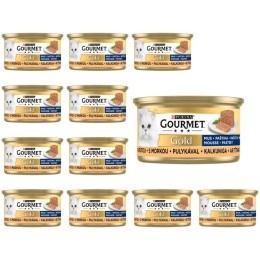 ZESTAW 12x85g GOURMET GOLD MUS z indykiem