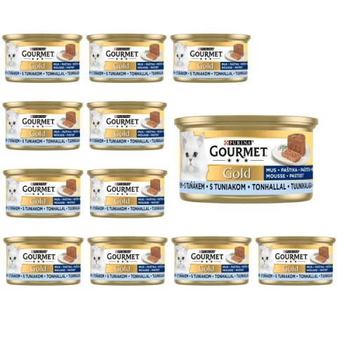 ZESTAW 12x85g GOURMET GOLD MUS z tuńczykiem