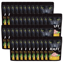 ZESTAW 40 x Mokra karma dla kota Rafi Cat Adult z kurczakiem 100 g