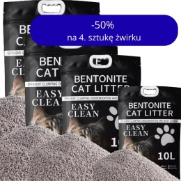 PROMOCJA 4x Żwirek bentonitowy dla kota 10L zbrylający bezpyłowy