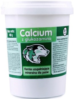 Calcium Preparat witaminowy zielony z glukozaminą dla psa 400g