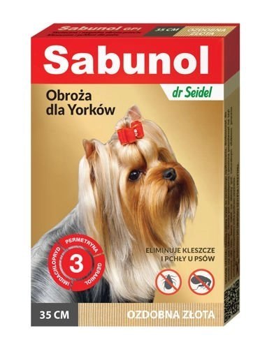 Laboratorium DermaPharm Sabunol Ozdobna Złota Obroża Dla Yorków 35cm