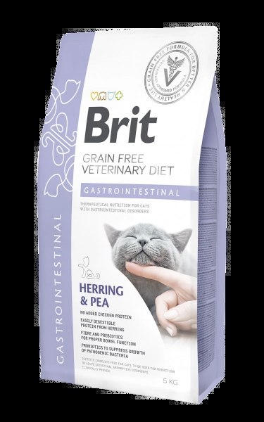 Brit Grain Free Veterinary Diet Cat Gastrointestinal Śledź Z Groszkiem 5kg