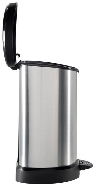 Curver Kosz Na Śmieci Metalizowany Z Pedałem Czarno-Srebrny 20l