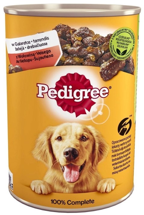 Pedigree Mokra Karma Dla Dorosłych Psów Z Wołowiną W Galarecie Puszka 400g