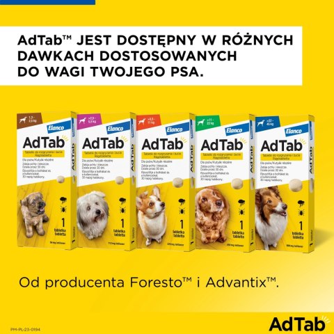 Elanco AdTab 56mg Tabletka Na Pchły I Kleszcze Dla Psów 1,3-2,5kg