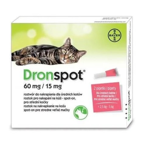 Bayer Dronspot Krople Na Robaki I Pasożyty 2x0,7ml