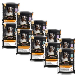 Zestaw 5 + 5 PRO PLAN Karma dla psów bogata w rybę w galaretce + bogata w indyka w galaretce 400 g