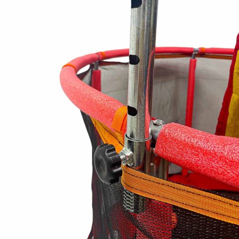 Trampolina dla dzieci ogrodowa siatka piłki koszykówka 155cm czerwona