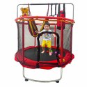 Trampolina dla dzieci ogrodowa siatka piłki koszykówka 155cm czerwona