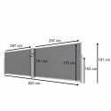 Markiza narożna boczna tarasowa LUARO parawan zwijany 180 x 620 cm szary