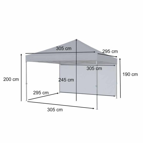 Pawilon ogrodowy LUARO namiot imprezowy handlowy altana 3x3 m 3 ścianki