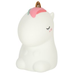 Lampka nocna dla dzieci silikonowa dotykowa miękka LED biała RGB jednorożec