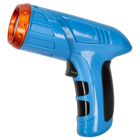 Samochód zdalnie sterowany na pilot laser jeździ po ścianie suficie niebieski