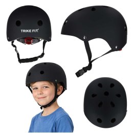 Kask rowerowy dla dziecka Trike Fix dziecięcy regulowany LED M 55-58cm czarny