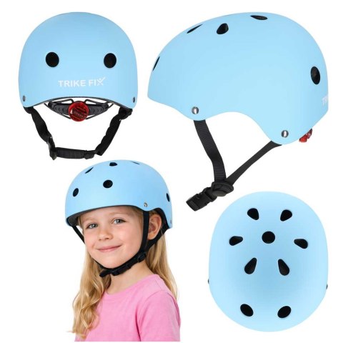 Kask rowerowy dla dziecka Trike Fix dziecięcy regulowany LED M 55-58cm niebieski