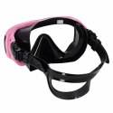 Maska do snurkowania okulary rurka fajka zestaw różowo-czarny