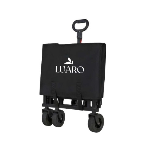 Wózek transportowy LUARO plażowy składany z daszkiem i siatką 120l czarny